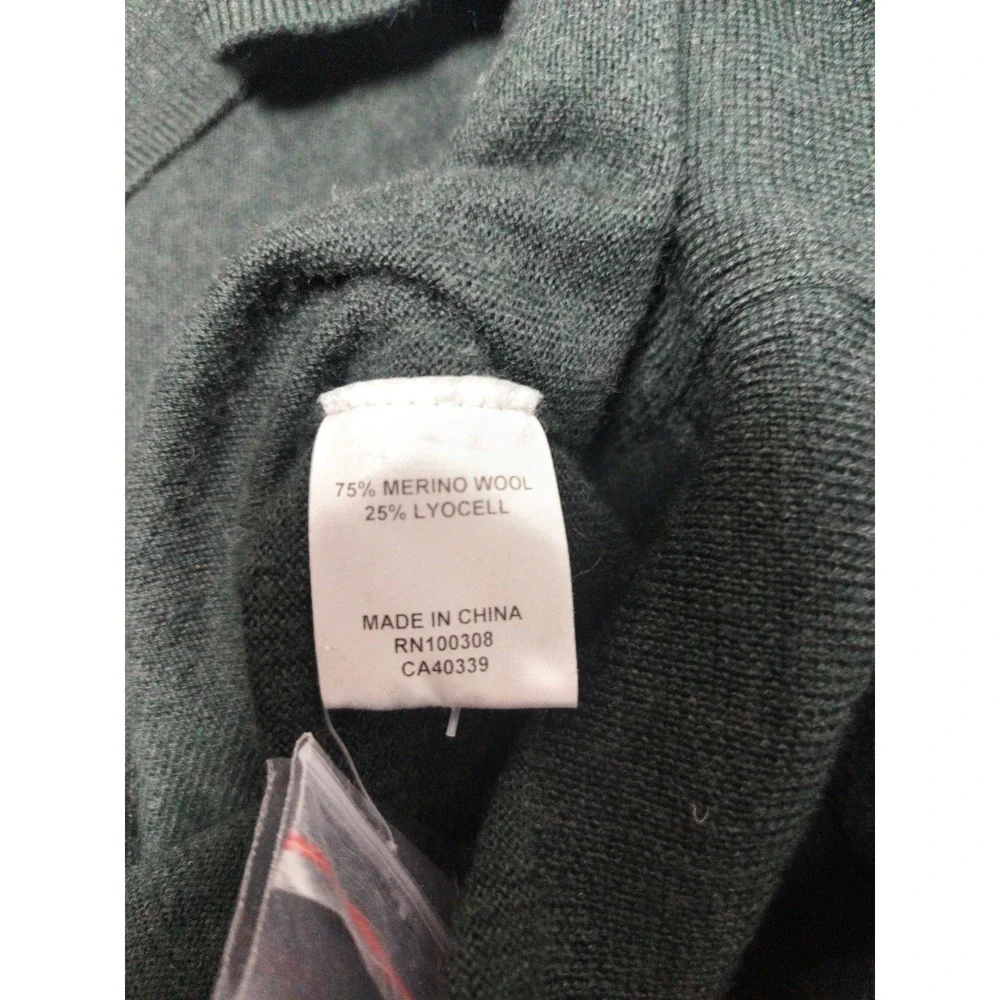 Peter Millar Vest Men's Large Green V-Neck Merino Wool Pullover